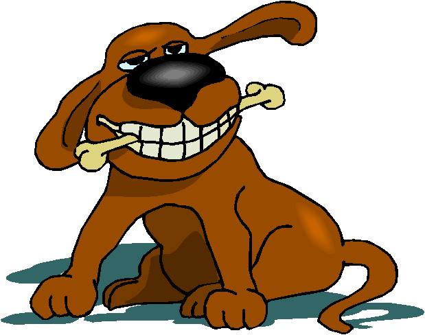 Clipart Cachorro com Osso na Boca