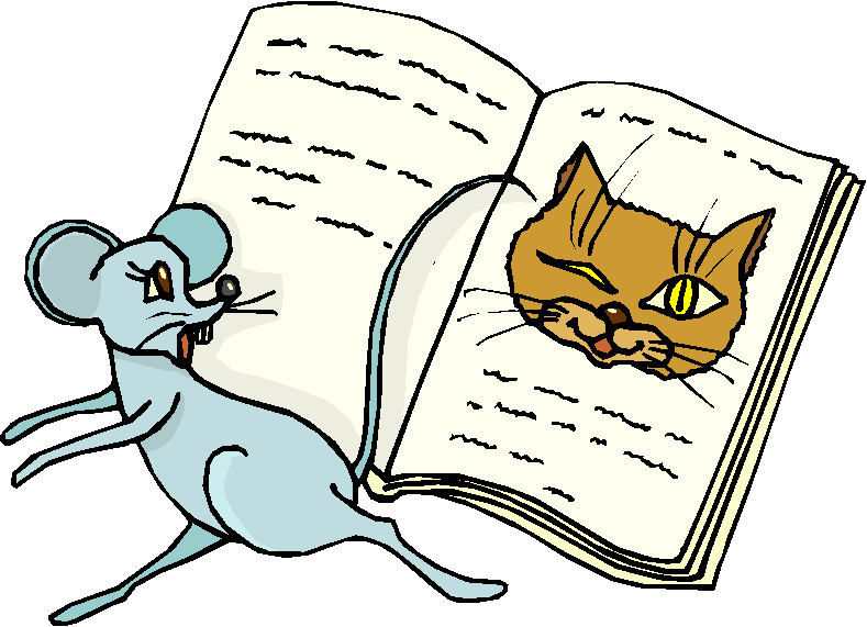 Clipart Rato Lendo Livro Sobre Gatos