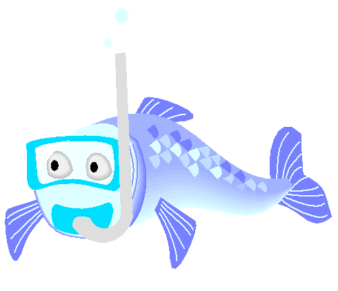 Clipart Peixe Com Máscara de Mergulho