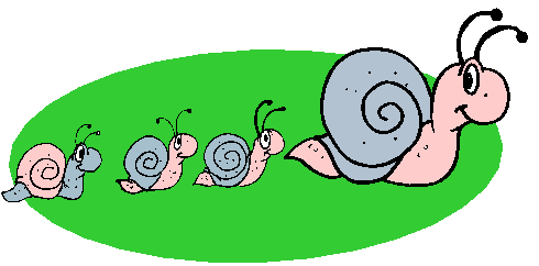 Clipart Mamãe Caracol e Seus Filhotes