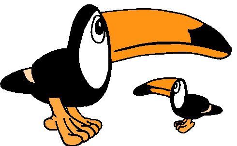 Clipart Mamãe Tucano e Seu Filhote