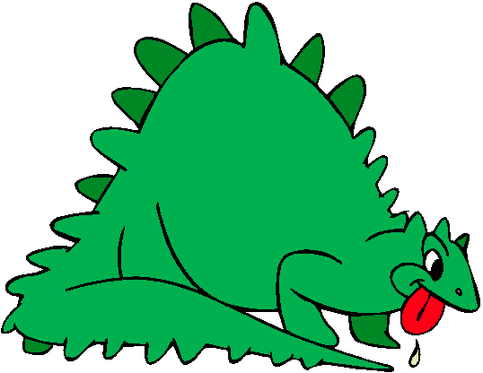 Clipart Dinossuro Verde Com Língua de Fora