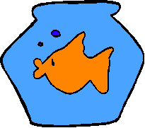 Clipart Peixe Laranja Dentro Do Aquário Azul