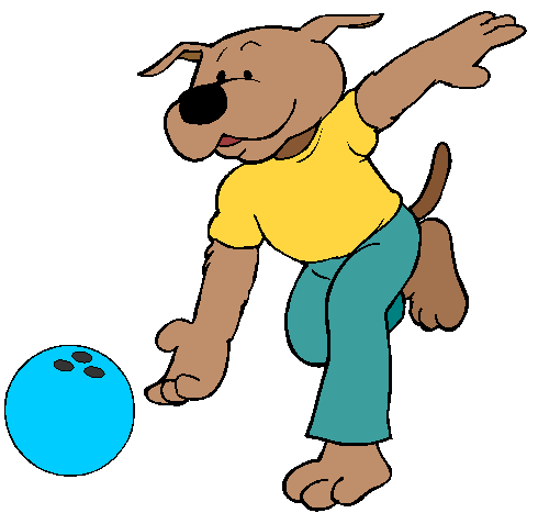 Clipart Cachorro Jogando Boliche