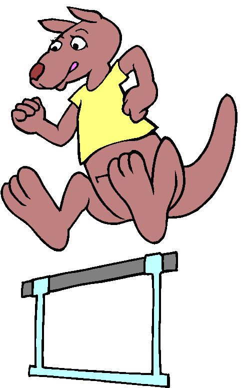 Clipart Canguru em Corrida de Obstáculos