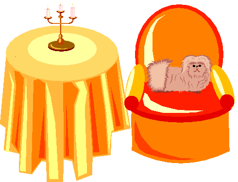 Clipart Cachorro Ao Lado de Mesa Luz de Velas