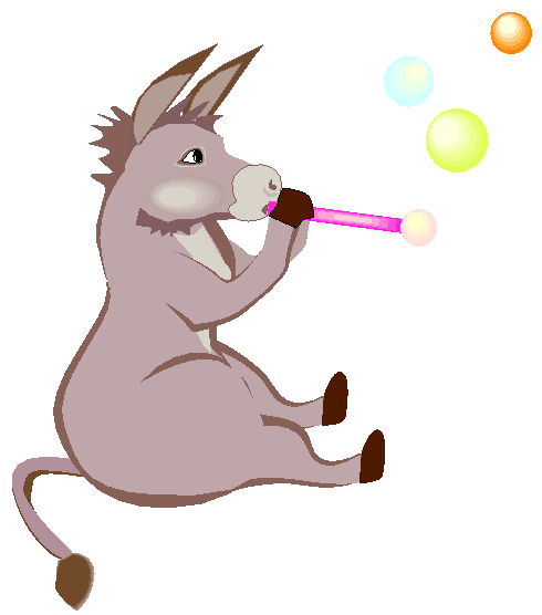 Clipart Burro Fazendo Bolhas de Sabão