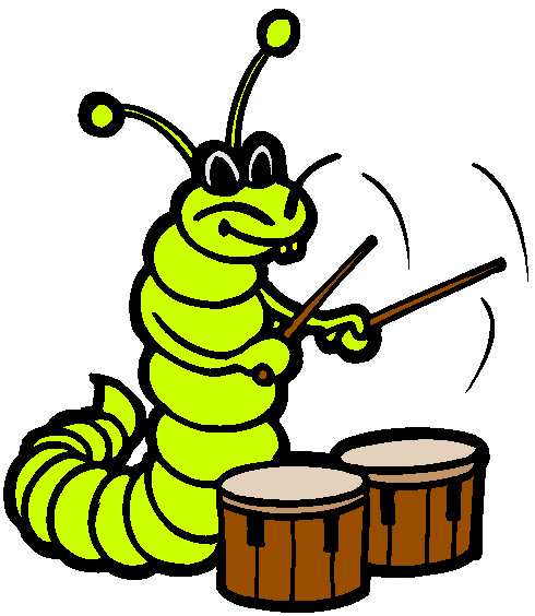 Clipart Lagarta Tocando Tambor