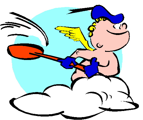 Clipart Anjo Sobre Nuvem Com Uma Pá