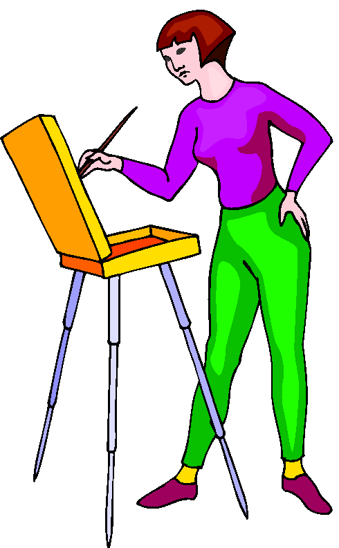 Clipart Pintora Pintando