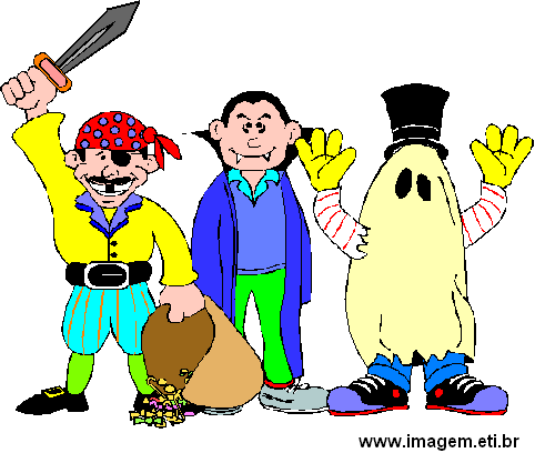 Clipart Crianças Fantasiadas Para Pedir Doces