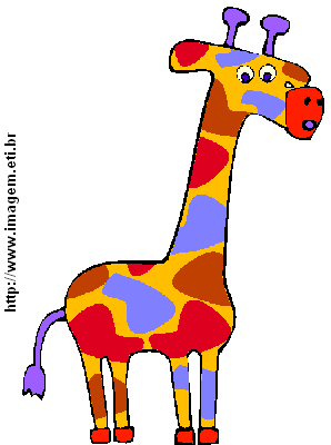 Clipart Girafa Colorida