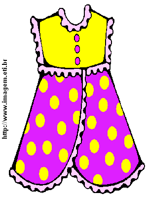 Clipart Vestido de Bolinha Amarelinha