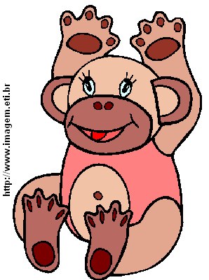 Clipart Macaquinho Com os Braços Levantados