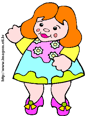 Clipart Menina Com Vestido Colorido