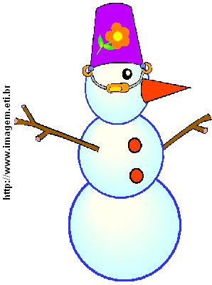 Clipart Boneco de Neve Com Balde na Cabeça