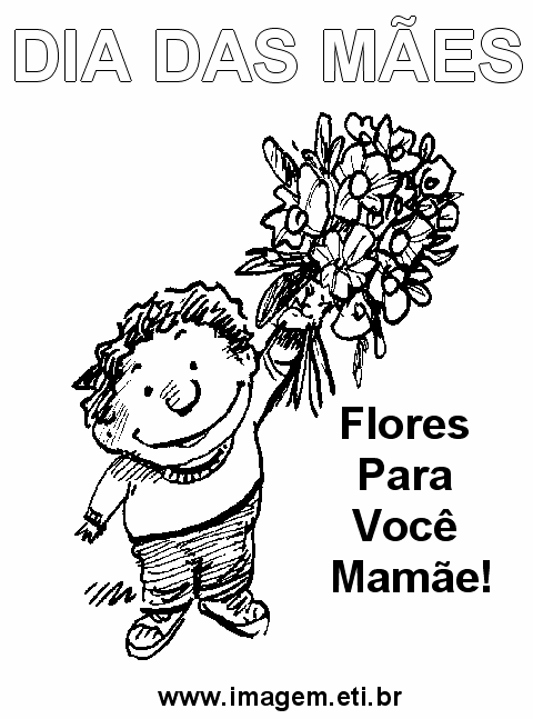 Filho Entregando Flores Para a Mamãe