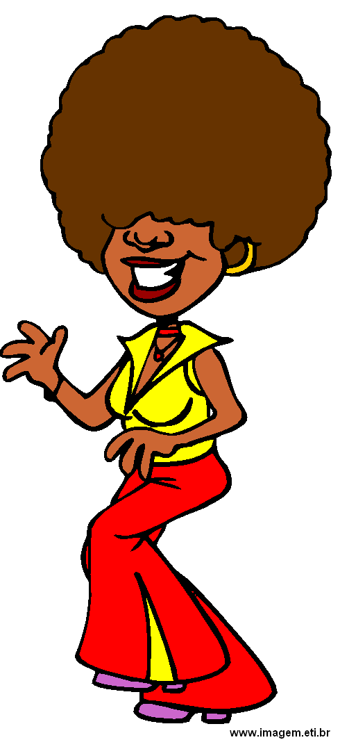 Clipart Mulher Com Blusa Amarela e Calça Laranja.