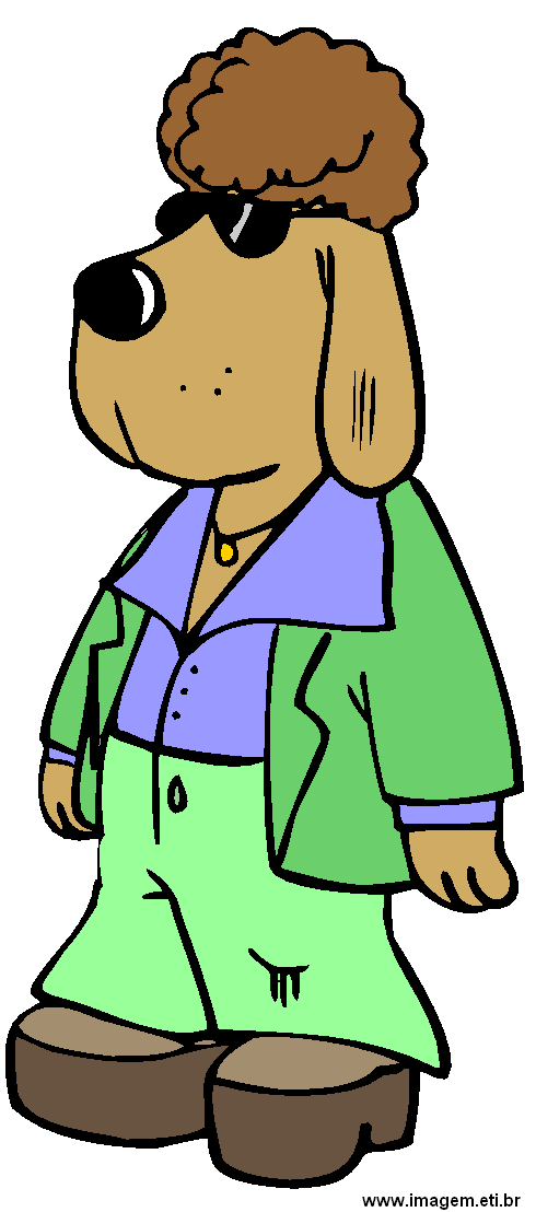 Clipart Cachorro Com Topete Usando Roupas Verdes.