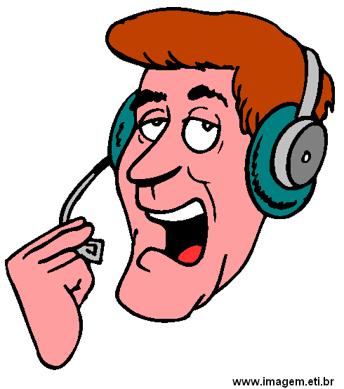 Clipart Homem Falando no Headphone.