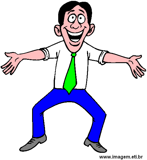 Clipart Homem Feliz de Braços Abertos.