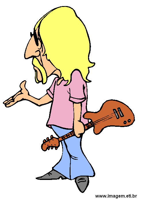 Clipart Roqueiro Segurando Guitarra.