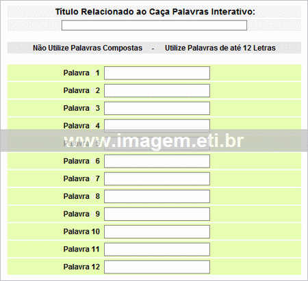 Gerador de Caça Palavras Para Imprimir