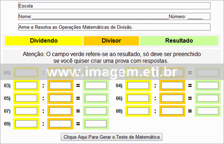 Testes de Divisão