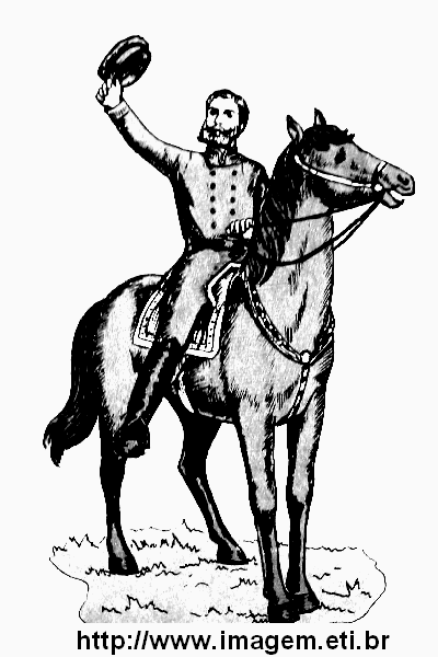 Militar Montado no Cavalo Saudando Com o Chapéu
