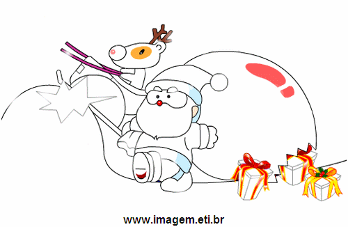 Jogo de Pintar o Papai Noel Com Presentes