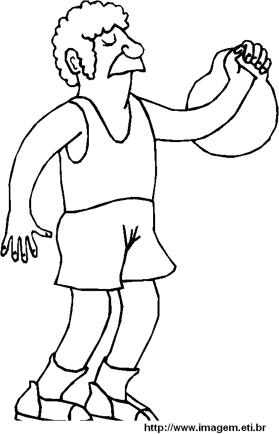 Desenho Para Colorir Atleta De Arremesso De Peso